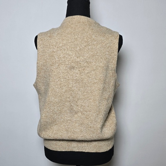 Puritan Men's Sweater Vest XL Oatmeal Lambswool Classic Preppy old money minimal - Picture 2 of 8